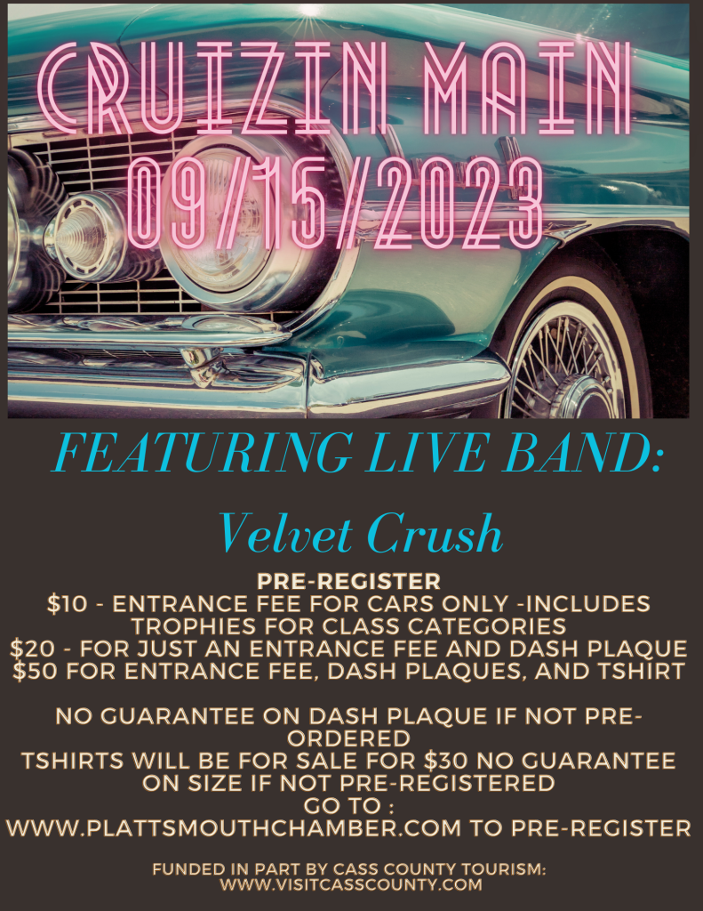 Cruizin Main Car Show Plattsmouth Chamber of Commerce